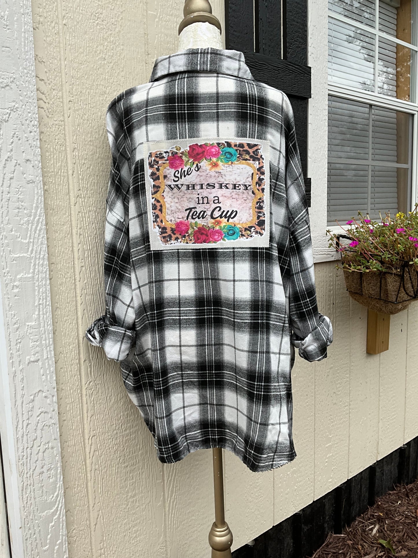 Animal Print Whiskey In A Teacup Flannel