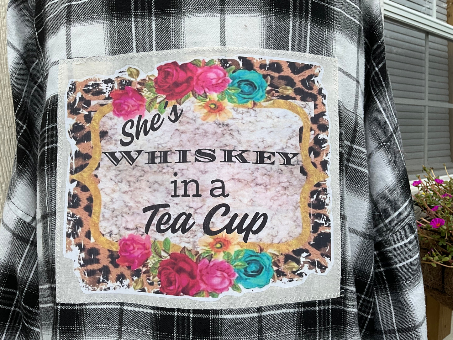 Animal Print Whiskey In A Teacup Flannel