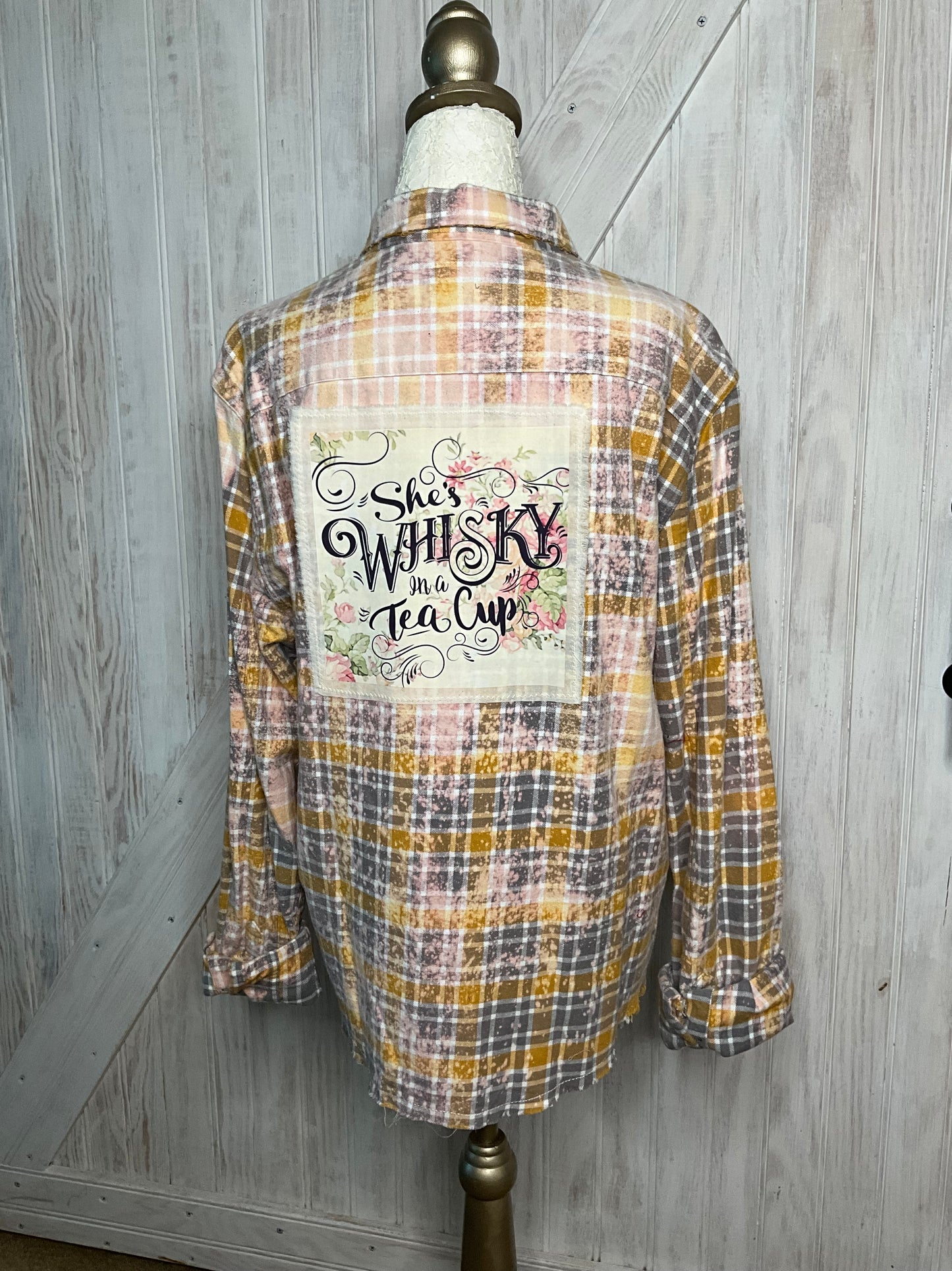 Whiskey In A Teacup Floral Flannel