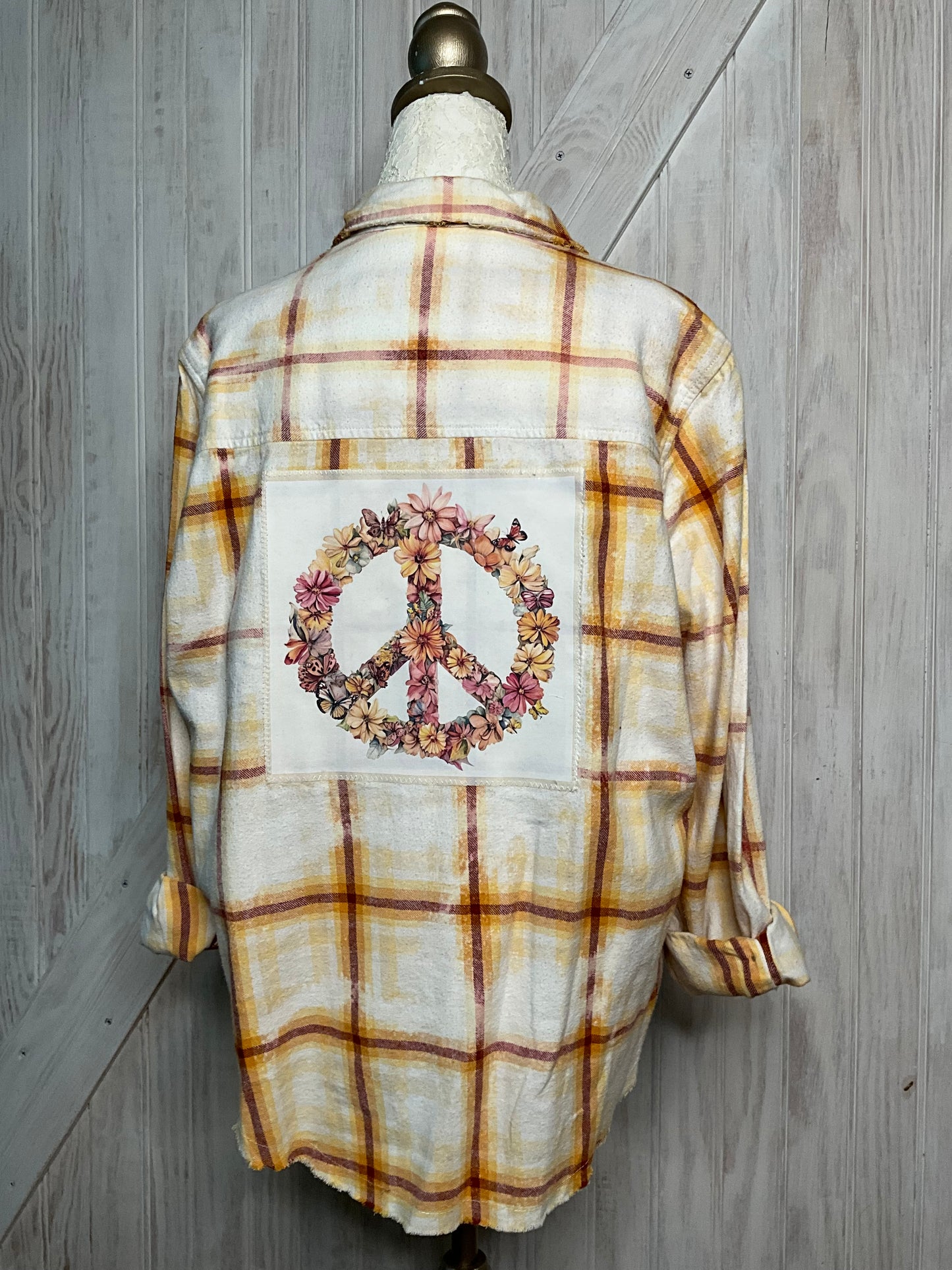 Floral Peace Sign Flannel