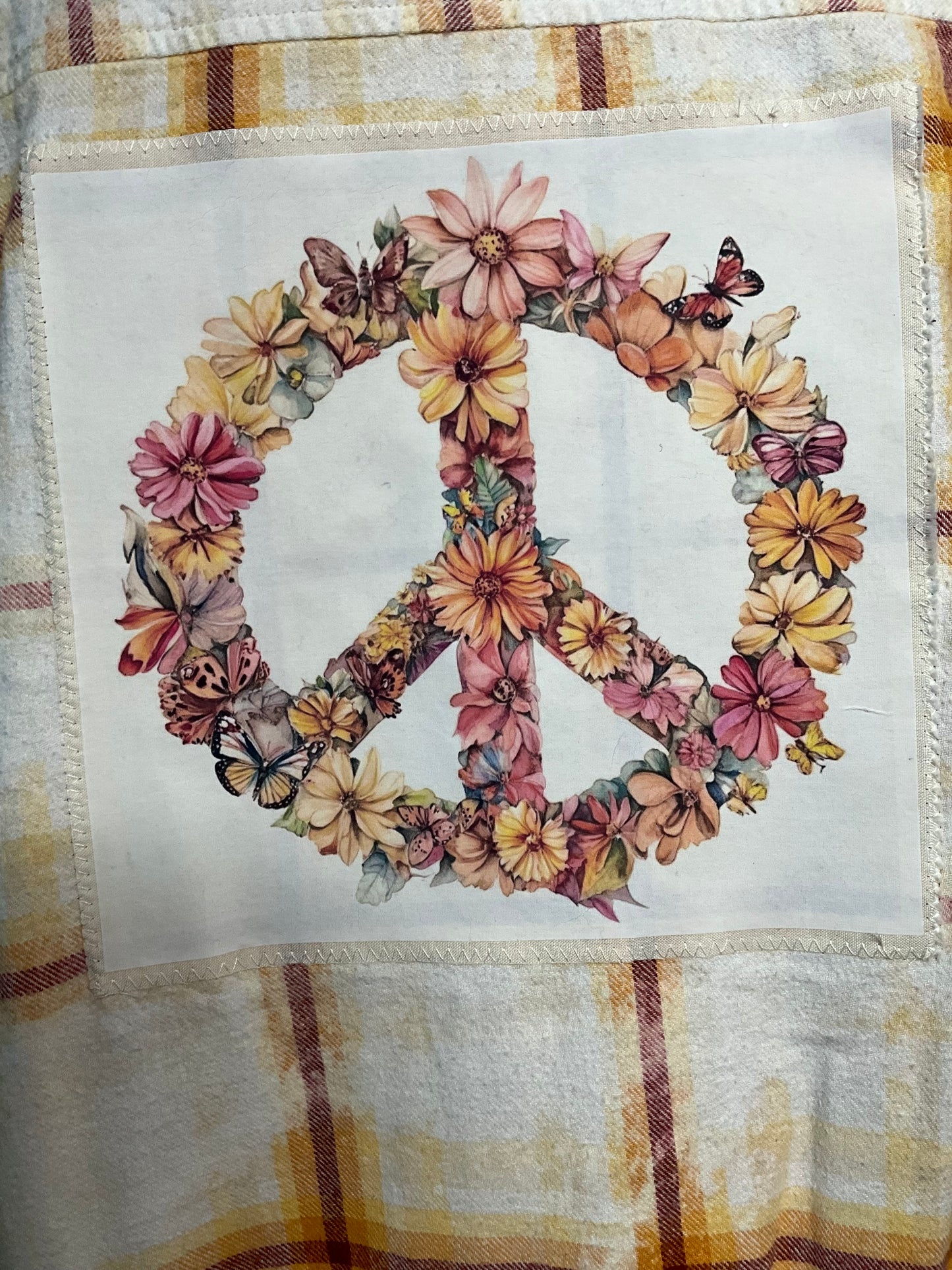 Floral Peace Sign Flannel