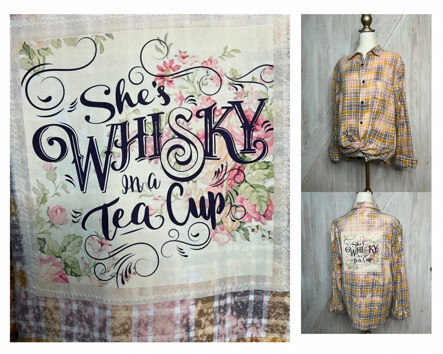Whiskey In A Teacup Floral Flannel