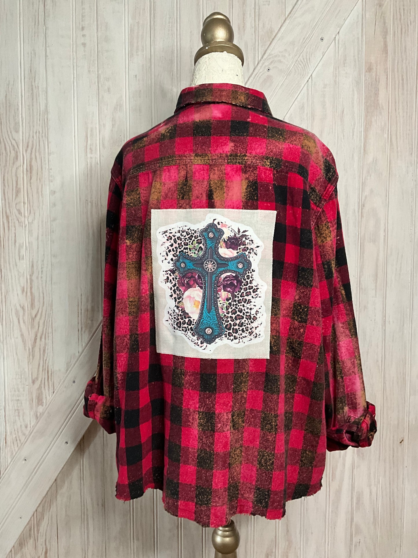 Turquoise Cross Flannel