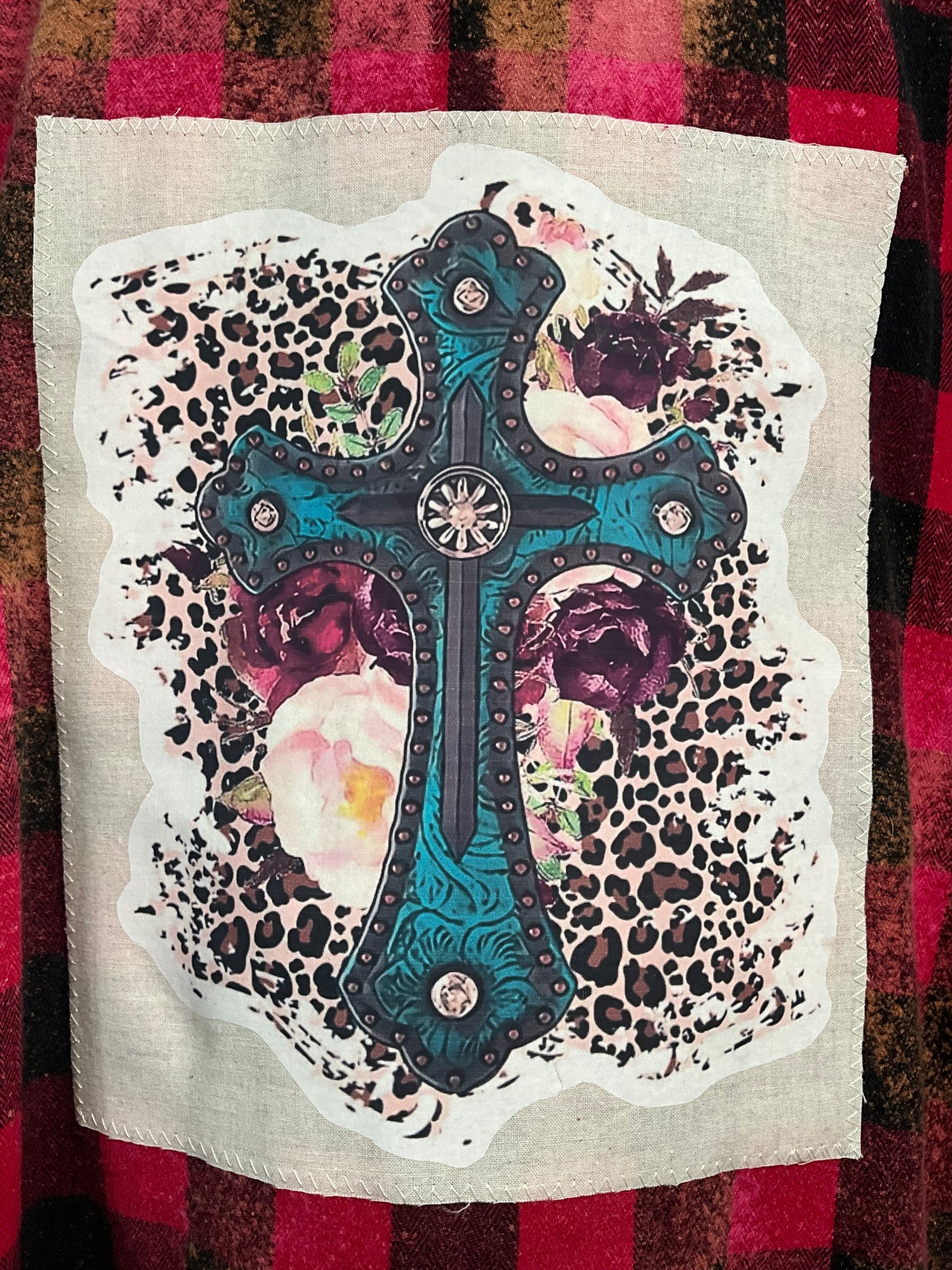 Turquoise Cross Flannel