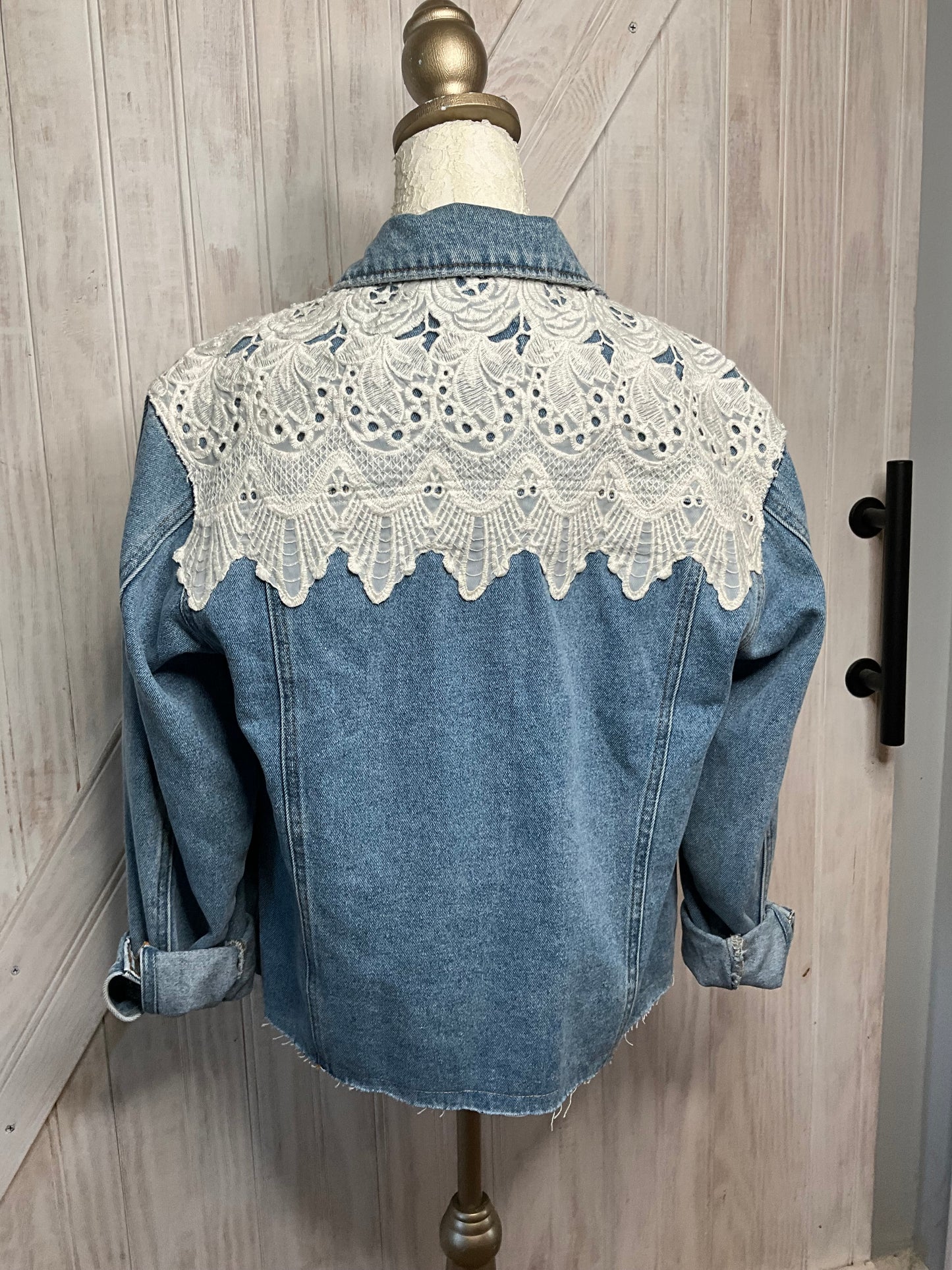 Scalloped Back Jean Jacket