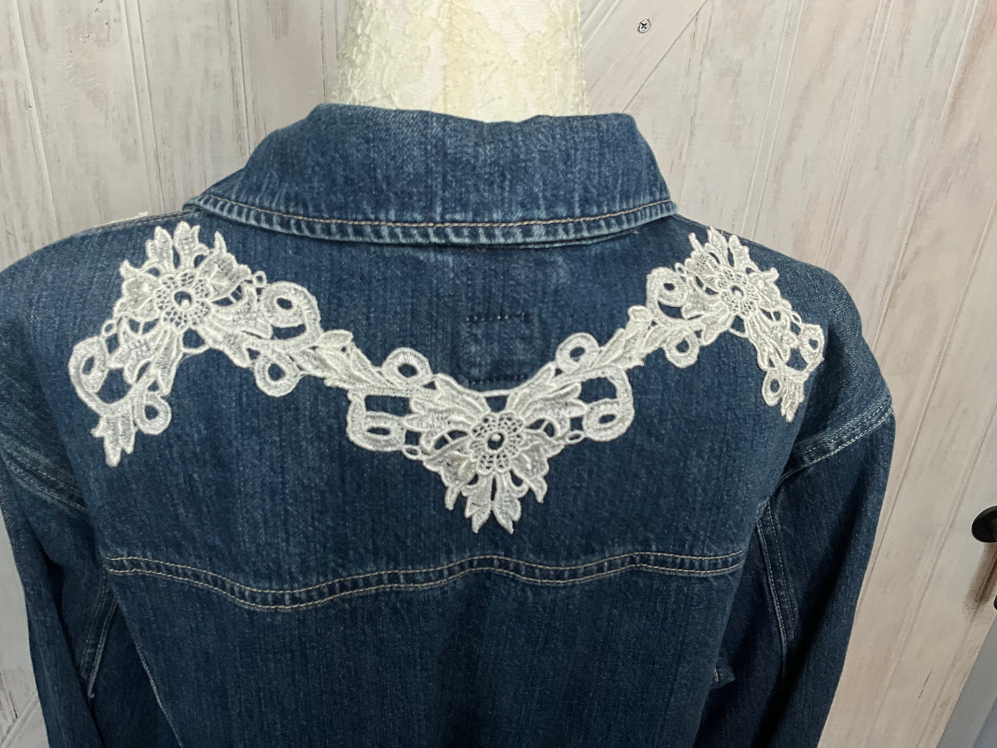 Lace Applique Jean Jacket