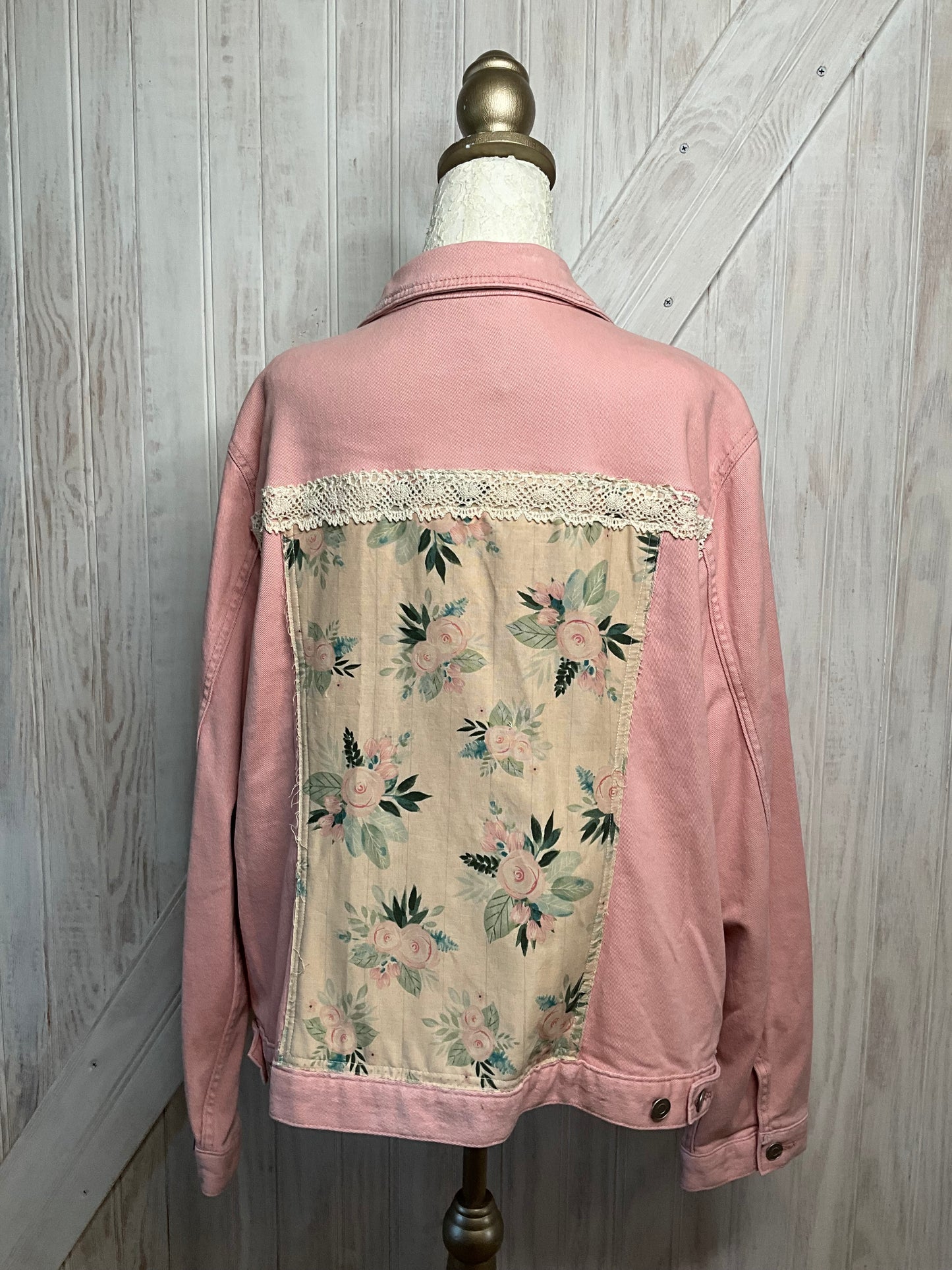 Pink Denim & Lace Jacket