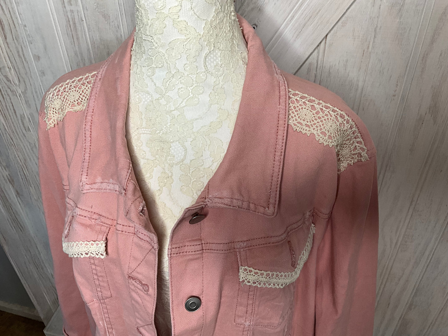 Pink Denim & Lace Jacket