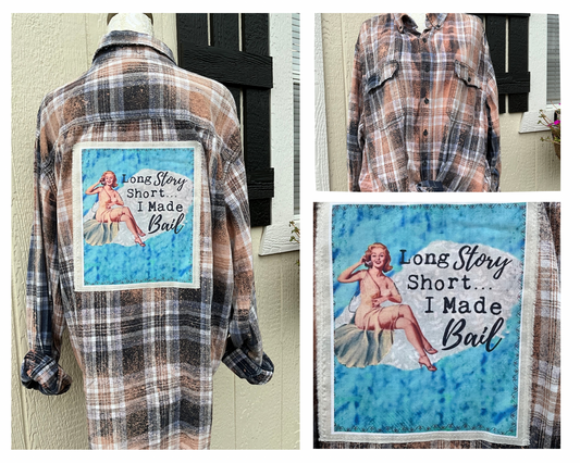 Long Story Short Distressed Flannel