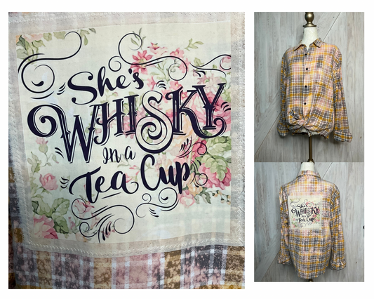 Whiskey In A Teacup Floral Flannel