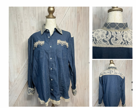 Denim & Lace Shirt