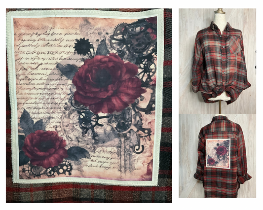 Steampunk Roses Flannel
