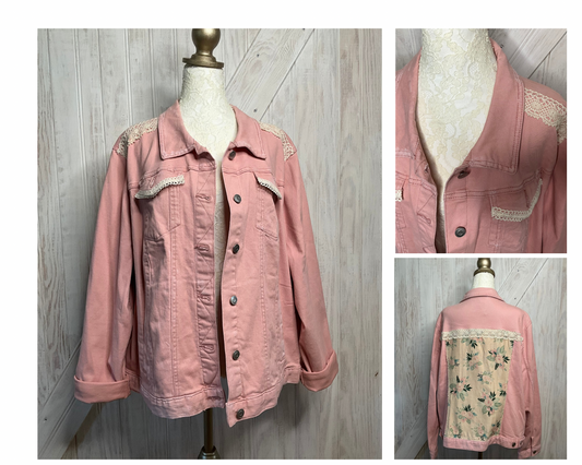 Pink Denim & Lace Jacket
